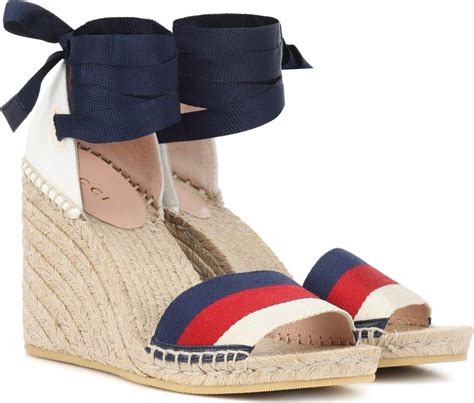 gucci sylvie web platform espadrille|Gucci wedges for women.